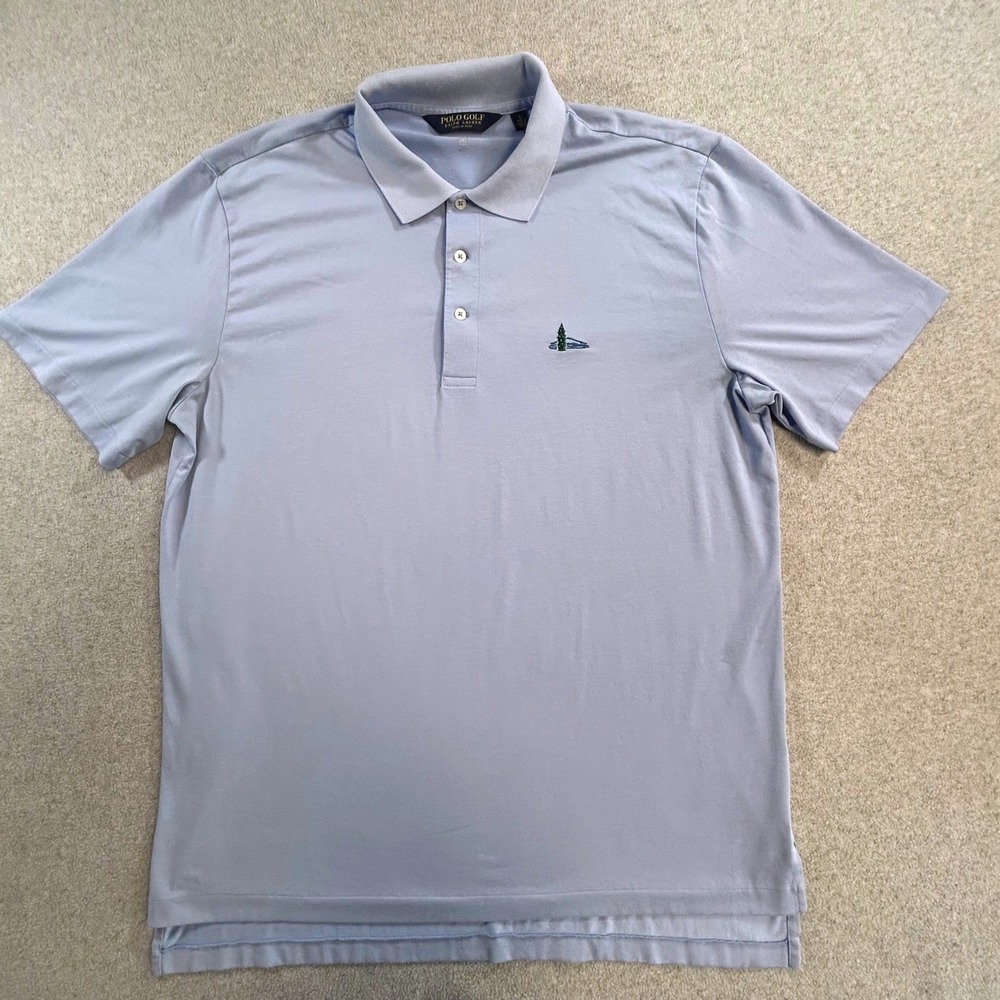 Polo Golf Ralph Lauren Polo Shirt Mens Large Blue Short Sleeve Cypress Tree Logo